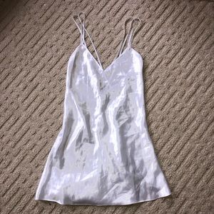 vintage white slip silky satin lingerie dress